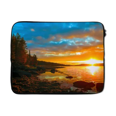 Produktbild von MuchoWow® Laptop Hülle 15 Zoll Sonne - Landschaft - Wasser - Bäume Laptoptasche - Laptoptasche - Sleeve - Rundum-Schutz
