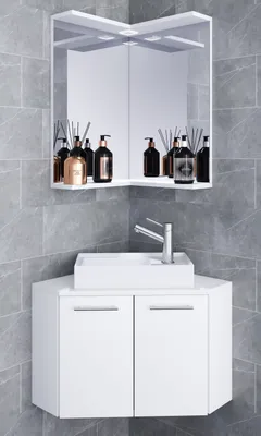 Produktbild von VCM 3-tlg Set | Waschplatz für Gäste WC | Gästebad | Waschtisch Toilette | Badmöbel Eckschrank | Badezimmer Set – Vilosa