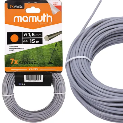 Image de Fil de coupe 1,6 mm 15 m Débroussailleuse circulaire Fil de rechange pour tête de coupe MAMUTH