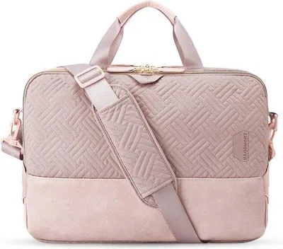 Produktbild von Laptop-Tas 15,6 Zoll - Rosa - 40 x 30 x 8 cm - Wasserfester Laptop-Rucksack mit Schultergurt - Dauerhaft - Arbeits- und Schul-Beutel - Gold-Details - Laptop-Rucksack