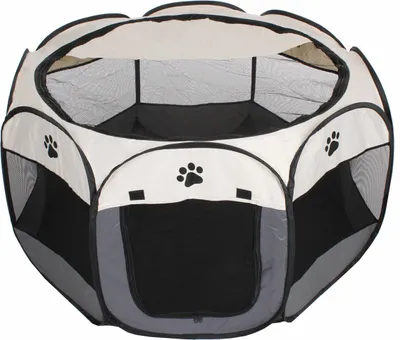 Produktbild von Pet Achteckiger Hundestall weiß-grau