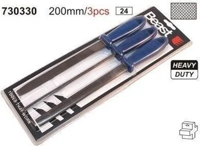 Obrázek produktu pro Hladké pilníky 200 mm, 3 kusy