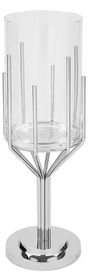 Produktbild von LUXOR Windlicht - H.49,5cm x D.16,5cm - silber - Aluminium/Edelstahl