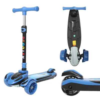 Produktbild von Habib Train Scooter Kinderroller | 3-Rad, LED-Licht & Faltbar: Blau