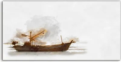 Produktbild von Coloray Canvas 100x50  Wandbild Leinwand Bilder Kunst Bild Boot Meer Malerei Schiff