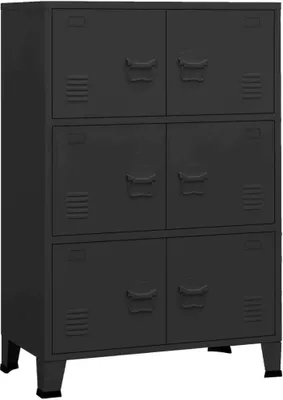 Immagine prodotto di vidaXL Armadio portautensili Industrial Nero 75x40x115 cm in metallo