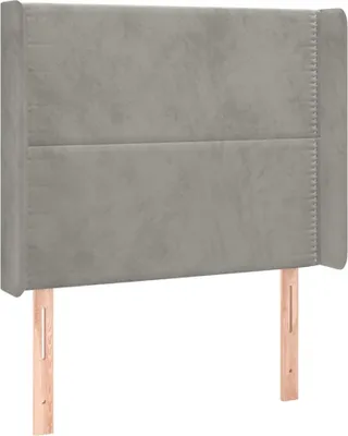 Produktbild von vidaXL Kopfteil mit Ohren Hellgrau 103x16x118/128 cm Samt