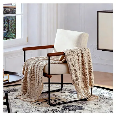 Produktbild von Relaxsessel Polstersessel Loungesessel für Wohnzimmer und Schlafzimmer, abnehmbarer und waschbarer Stoff in Beige
