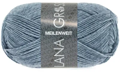 Produktbild von Lana Grossa - Meilenweit 4-fach 50g 1302 jeans grau meliert