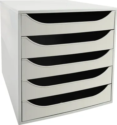 Produktbild von Exacompta ECOBOX szuflada 5 szuflad szary DIN A4+ 348x284x290 mm