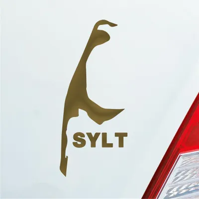 Produktbild von Auto Aufkleber Sylt Spaß Insel Luxus Germany Deutschland 10x4,5 cm Gold Sticker Heckscheibenaufkleber