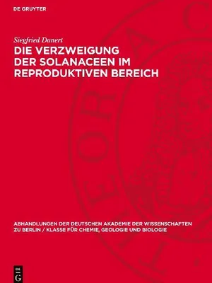 Produktbild von Die Verzweigung der Solanaceen im reproduktiven Bereich