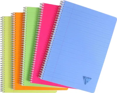 Produktbild von Clairefontaine 5x Notizheft DIN A4, 90 Blatt 90g liniert sortiert 328146C