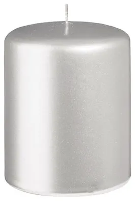 Produktbild von Stumpenkerzen Silber 100 x Ø 80 mm, 12 Stück