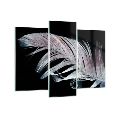Produktbild von Bilder auf glas - 3 Teile - Feder die Farben Zartheit - 130x100cm - Glasbilder - Wandbilder - Bilder - Wanddekoration aus Glas - Glas Bilder - Wandbild auf Glas - GCB130x100-4959