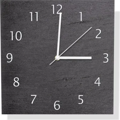 Produktbild von Wallario Design Wanduhr Schwarze Schiefertafel Optik - Steintafel aus Aluverbund, Größe 30 x 30 cm