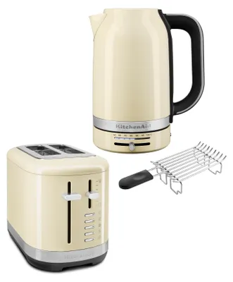 Produktbild von KitchenAid Frühstückspaket inkl. Wasserkocher 5KEK1701, Toaster 5KMT2109 + Brötchenaufsatz + Sandwichzange Creme