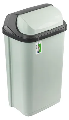 Image de Poubelle Keeeper avec couvercle à rouleau, 50 litres, vert pastel