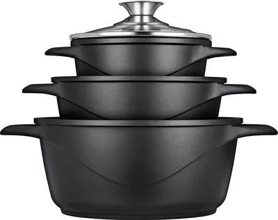 Produktbild von Smile MGK-18 Suppentopf aus schwarzem Aluminium
