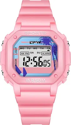 Zdjęcie produktu dla TechKidz, zegarek dziecięcy Wodoodporny model z wyświetlaczem cyfrowym Timex, różowy