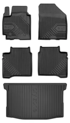 Productafbeelding van Rubberen automatten + kofferbakmat voor Suzuki Baleno II vanaf 2015 (hatchback) – 5-delig, zwart, op maat – Wielganizator