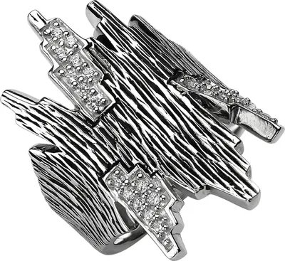 Produktbild von Ring aus 925 Silber geschwärzt mit 24 weißen Zirkonia Fingerring Damen Innenumfang 56mm  Ø17.8mm