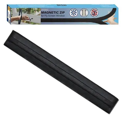 Image de Accès magnétique pour moustiquaire de fenêtre, 30 cm, couleur noire, 1 pièce