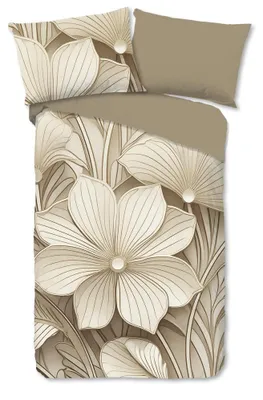 Produktbild von Good Morning Bettwäsche "Artdeco" - Braun - (140x200 cm) - 100 % Baumwolle
