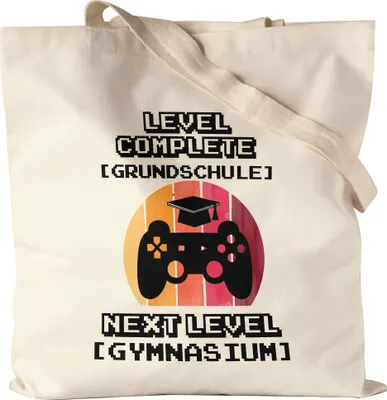 Produktbild von Level Grundschule Complete Next Level Gymnasium Jutebeutel Stoffbeutel Canvas Geschenkidee 5. Klasse