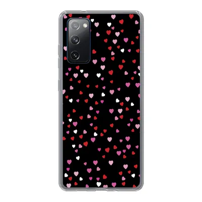 Produktbild von MuchoWow® Handyhülle Schutzhülle Hülle für Samsung Galaxy S20 FE Eine Illustration mit Herzen auf einem schwarzen Hintergrund Silikon Softcase Handy Hülle - Abdeckung