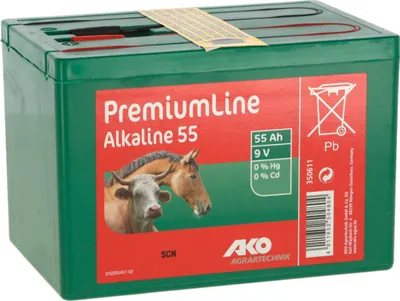 Produktbild von AKO Batterie Alkaline 9 V, 55 Ah, L x B x H 165 x 110 x 110 mm