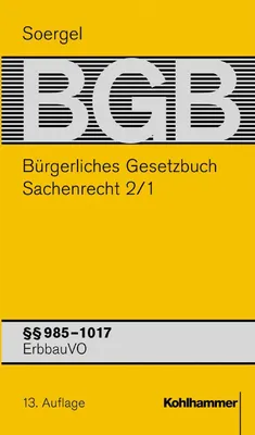 Produktbild von Bürgerliches Gesetzbuch / BGB (13. A.). Sachenrecht 2/1