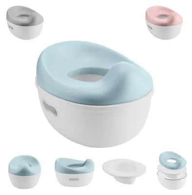 Produktbild von Kikkaboo Töpfchen 3 in 1 Trio, Toilettensitz, Tritthocker, rutschfeste Basis blau