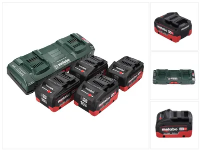 Immagine prodotto di Metabo Basis 18V: 4x batterie 10,0Ah LIHD + caricatore doppio ASC 145 DUO - Sistema CAS