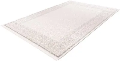 Produktbild von Unyqoos® Pierre Cardin Clairmont Teppich 120x170 cm – Elfenbein, hochwertiger synthetischer Wohnteppich mit Rahmenmuster und zeitloser Eleganz