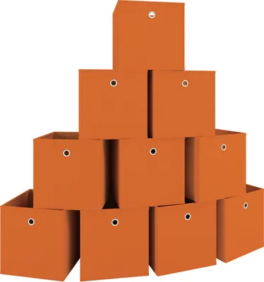 Produktbild von VCM 10er Set Faltbox | Klappbox Stoff Kiste | Faltschachtel | Maße ca. H. 28 x B. 27 x T. 27 cm | Regalbox - Boxas