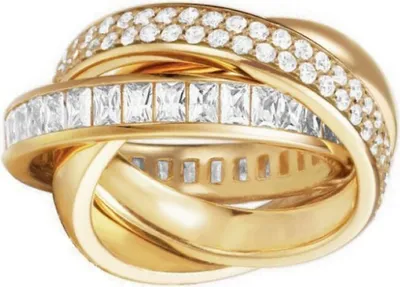 Produktbild von Esprit Damen Ring Edelstahl Gold Tridelia Zirkonia ESRG02258B1, Ringgröße:57 (18.1 mm Ø)