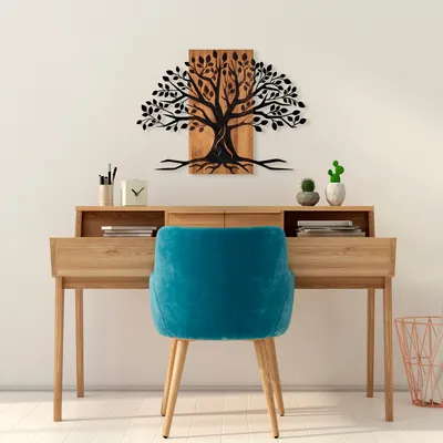 Immagine prodotto di Wallity, Willow - 382, decorazione da parete, noce, metallo, 58 x 80 cm