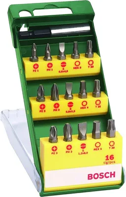 Produktbild von 16-teiliges Schrauberbit-Set mit magnetischen Universalhalter
