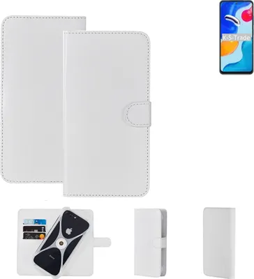 Produktbild von K-S-Trade Handy Hülle Schutz Hülle kompatibel mit Xiaomi Redmi Note 11S Global Cover Case Bookstyle Bumper weiß 1x
