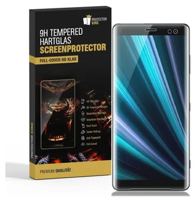 Produktbild von 4x 9H Hartglas für Sony Xperia XZ3 FULL CURVED Panzerfolie Displayschutz HD KLAR Panzerglas Schutzglas Schutzfolie