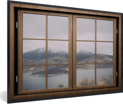 Produktbild von MuchoWow® MuchoWow® Gerahmtes Poster Ansicht - Fenster - Landschaft 90x60 cm - Poster mit zchwarzem Bilderrahmen - Fotorahmen - Foto-Plakat