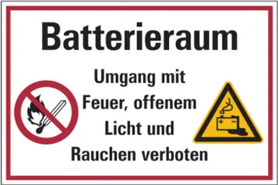 Produktbild von Dreifke® Hinweisschild, Batterieraum, 200 x 300 mm, PVC 1 Stk.