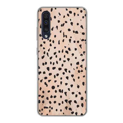 Produktbild von MuchoWow® Handyhülle Schutzhülle Hülle für Samsung Galaxy A30s Polka dots - Schwarz - Marmor Silikon Softcase Handy Hülle - Karteninhaber