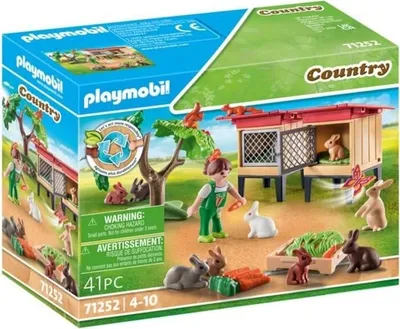Immagine prodotto di PLAYMOBIL Bambini con conigliera, animali della fattoria, 41 pezzi, dai 5 anni in su, multicolore