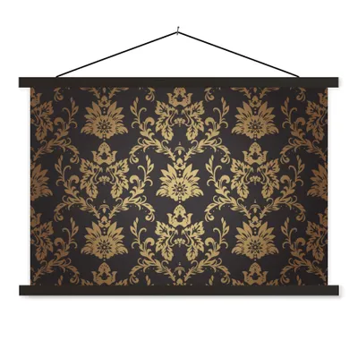 Produktbild von MuchoWow® Textilposter Blumen - Licht - Vintage 90x60 cm mit schwarzem Rahmen - Aufhängungssatz