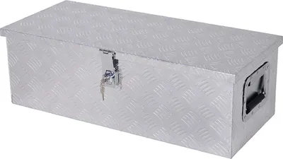 Produktbild von HOMCOM Skrzynka narzędziowa Skrzynka narzędziowa Sejf z zamkiem Przenośny Aluminiowy Srebrny 76 x 33 x 25 cm