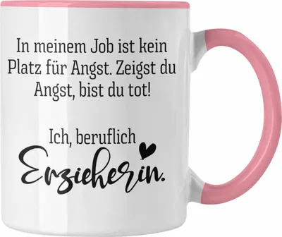 Produktbild von Trendation - Erzieherin Tasse Geschenk Abschiedsgeschenk zum Abschied Lustig Geschenke Kaffeetasse Kindergarten (Rosa)
