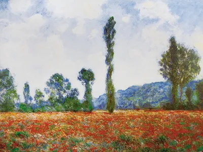 Produktbild von Claude Monet Kunstdruck Bild - Mohnblumenfeld In Giverny, 1890 (60 x 80 cm)