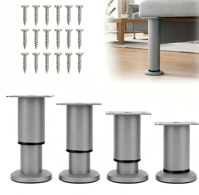 Obrázok produktu pre Nastaviteľné nožičky na nábytok, 8-12 cm - Nožičky na nábytok s nastaviteľnou výškou